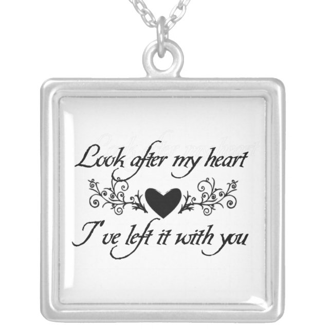 Look After My Heart Sterling Silver Necklace (Front)