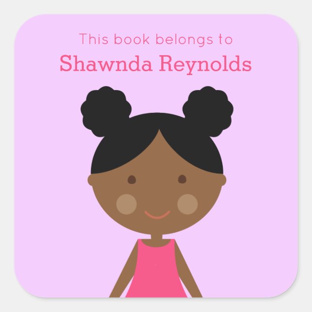 Look-Alike Black Girl Bookplates  (Front)