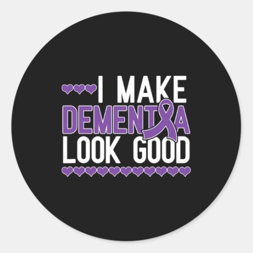 Look Alzheimerheimer Warrior Purple Ribbon Support Classic Round Sticker