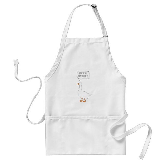 Look At All Those Chickens Funny Honk Goose Meme Adult Apron (Front)