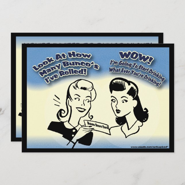 Look At How Many Bunco's I've Rolled Invitation (Front/Back)