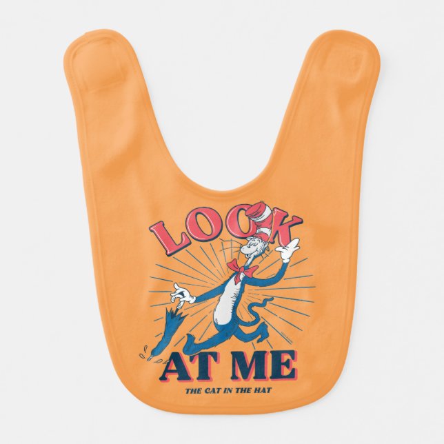 Look At Me Cat In The Hat Baby Bib (Front)