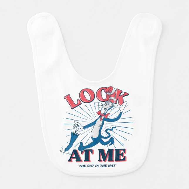 Look At Me Cat In The Hat Baby Bib (Front)
