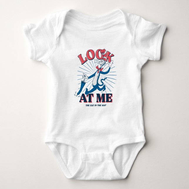 Look At Me Cat In The Hat Baby Bodysuit (Front)