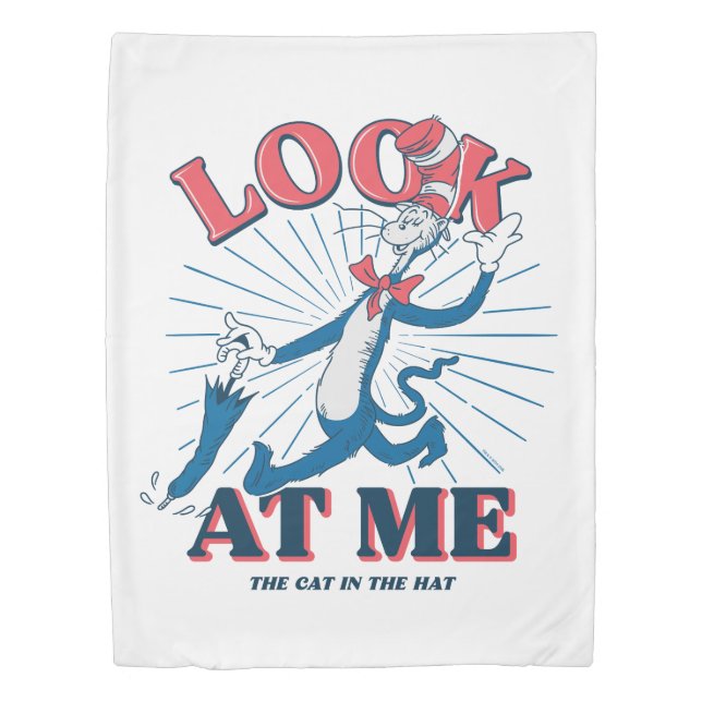 Look At Me Cat In The Hat Duvet Cover (Front)