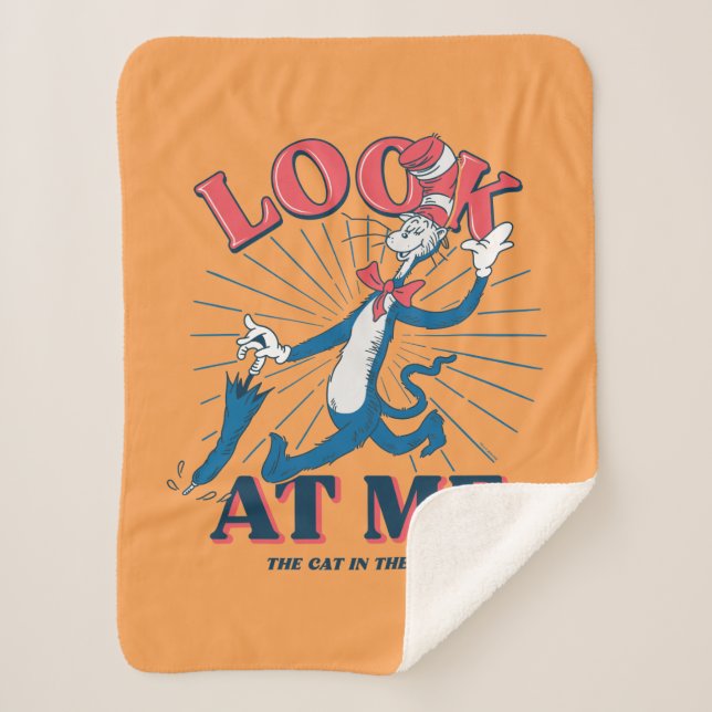 Look At Me Cat In The Hat Sherpa Blanket (Front)