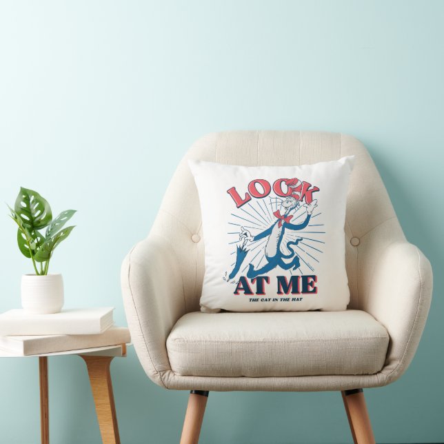 Look At Me Cat In The Hat Throw Pillow (Chair)