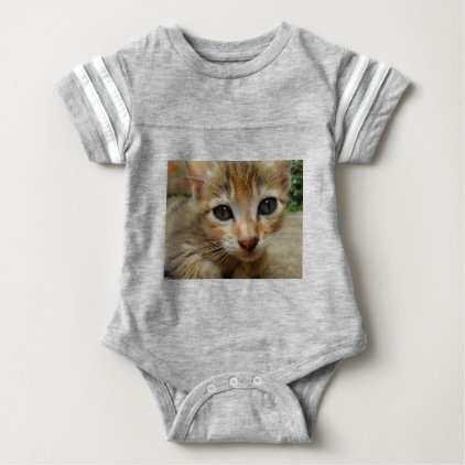 Look at me! Sweet tigered Kitten Baby Bodysuit