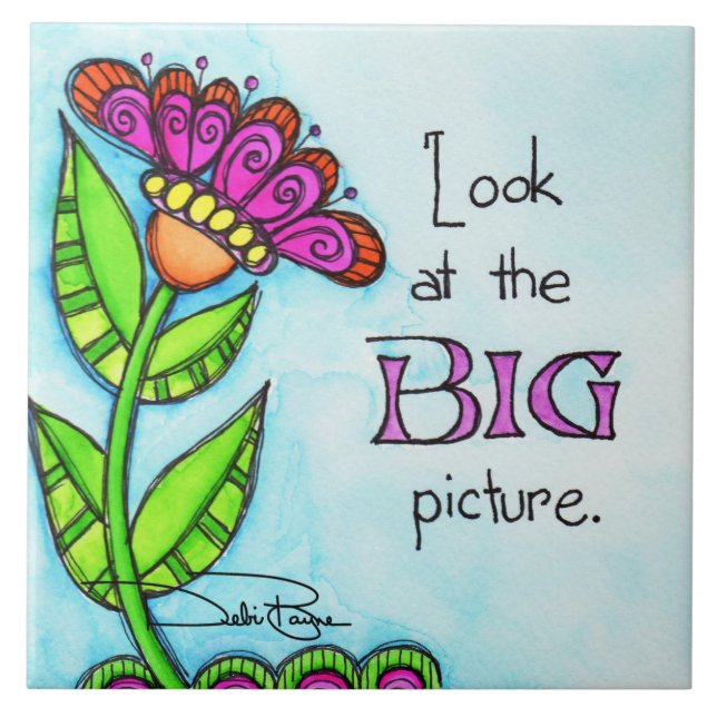 Look At The Big Picture Ceramic Tile (Front)