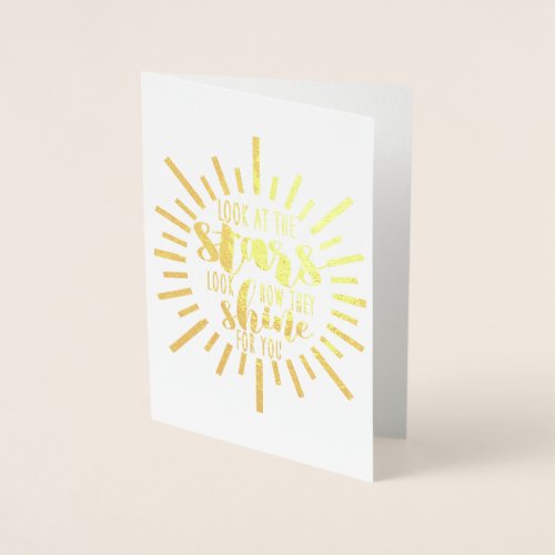 Look at the Stars  All Occasion Blank Typography Foil Card