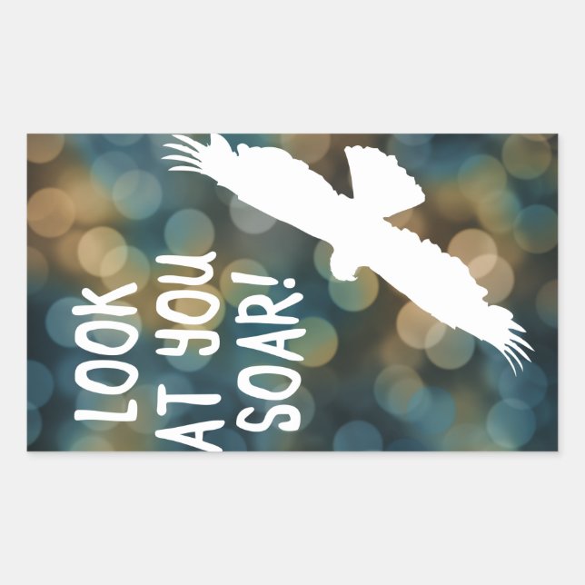 look at you soar rectangular sticker (Front)