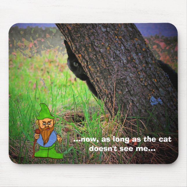 Look Behind You! Cat Meme Mouse Pad (Front)