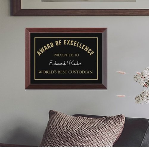 Look Best Custodian award plaque