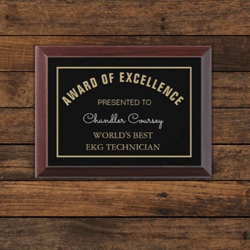 Look Best EKG Technician award plaque