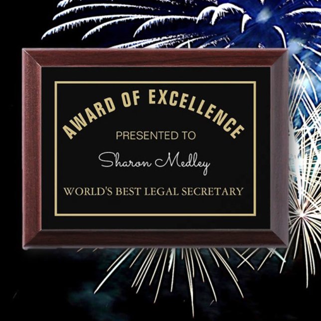 Look! Best Legal Secretary award plaque (Creator Uploaded)