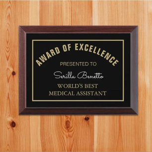 Look! Best Medical Assistant award plaque