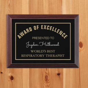 Look! Best Respiratory therapist award plaque
