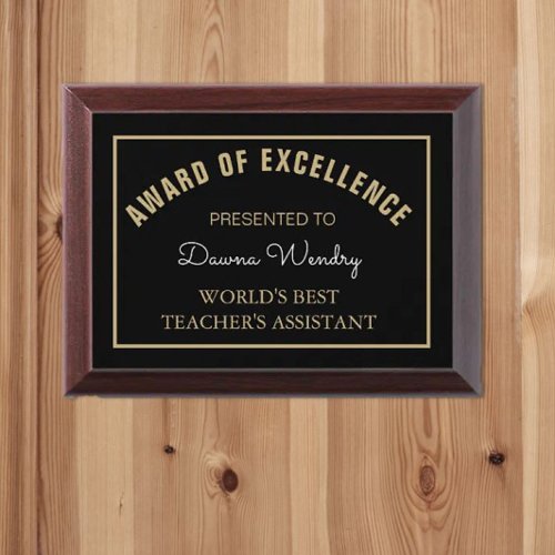 Look Best Teachers Assistant award plaque