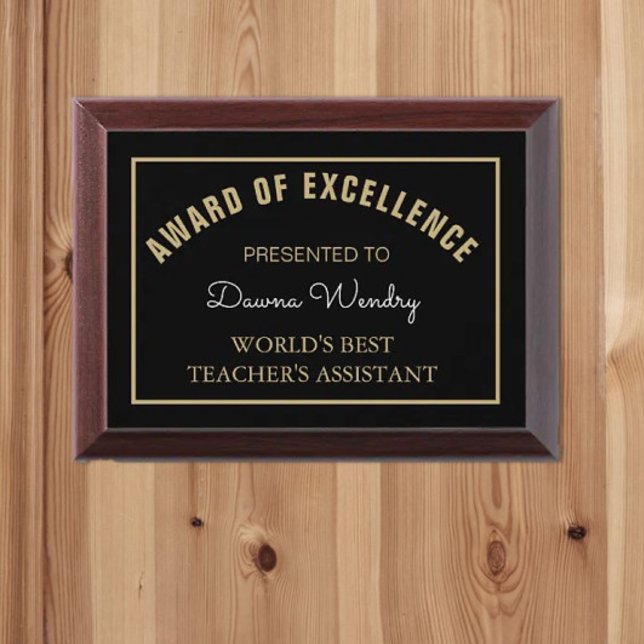Look! Best Teacher's Assistant award plaque (Creator Uploaded)