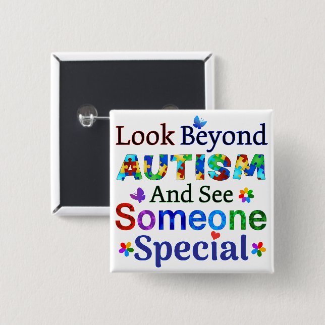 Look Beyond AUTISM Button (Front & Back)