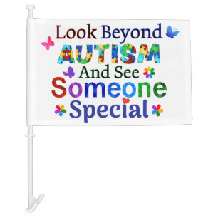 Look Beyond AUTISM Car Flag