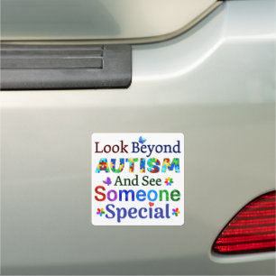 Look Beyond AUTISM Car Magnet