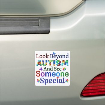 Look Beyond Autism Car Magnet by AutismSupportShop at Zazzle