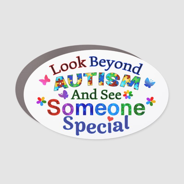 Look Beyond AUTISM Car Magnet (Front)