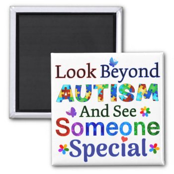 Look Beyond Autism Magnet by AutismSupportShop at Zazzle