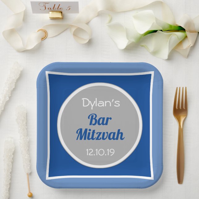 Look! Custom Bar Mitzvah  Paper Plates (Wedding)