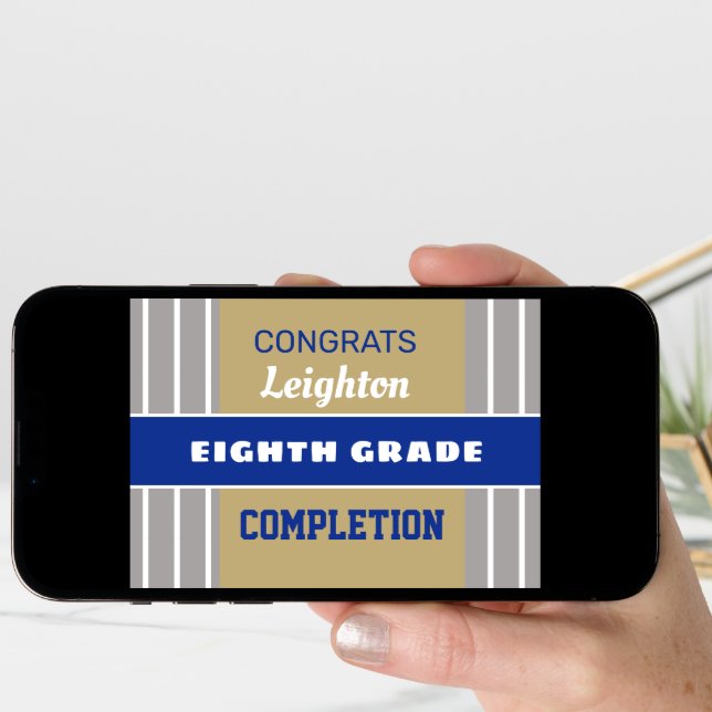 Look! Custom Eighth grade completion card! Card (Front Digital)
