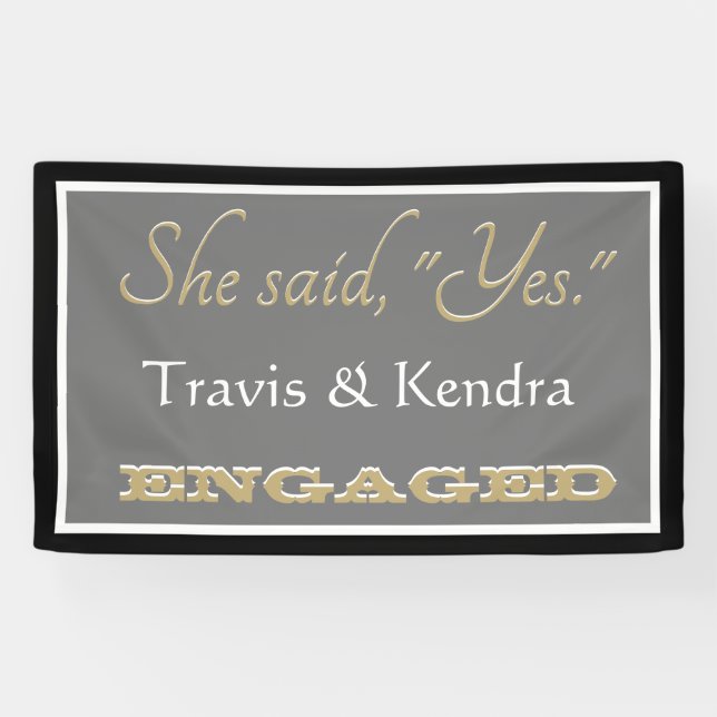 Look! Custom Engagement party banner (Horizontal)