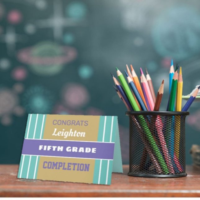 Look! Custom Fifth grade completion card! Card (Creator Uploaded)