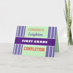 Look! Custom First grade completion card! Card