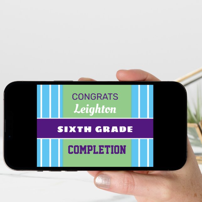 Look! Custom Sixth grade completion card! Card (Front Digital)