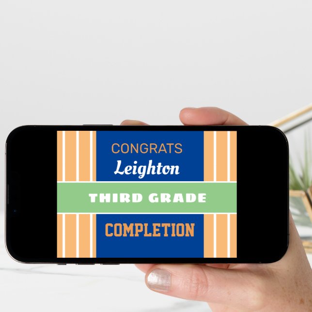 Look! Custom Third grade completion card! Card (Front Digital)
