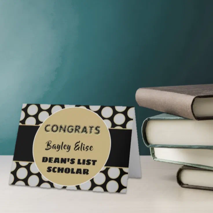 Look! DEAN'S LIST Scholar congrats card | Zazzle