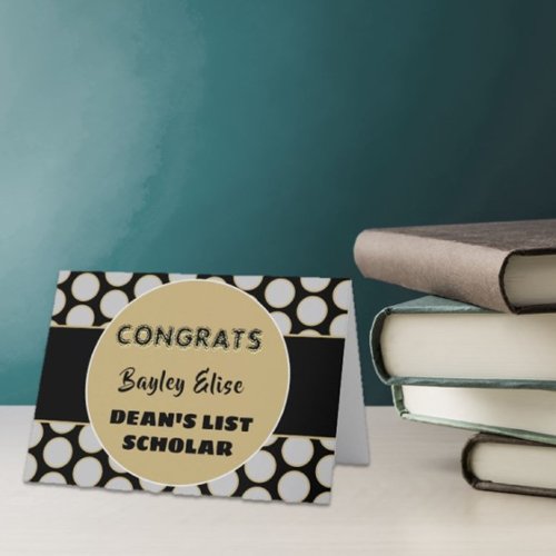 Look DEANS LIST Scholar congrats card