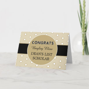 Look! DEAN'S LIST Scholar congrats card