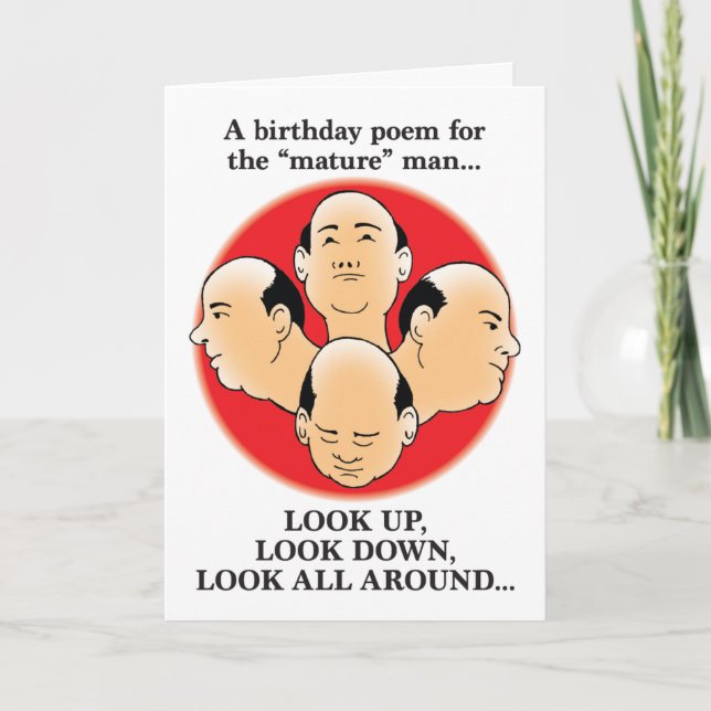 Look Down Humorous Birthday Card (Front)