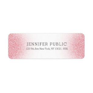 Look Elegant Template Pink Rose Gold Glitter White Label