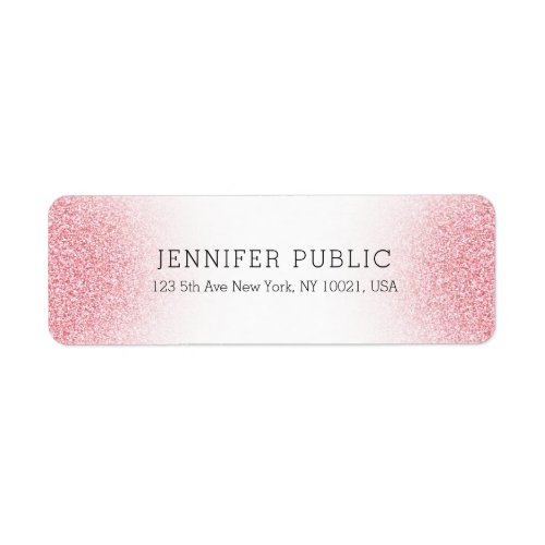 Look Elegant Template Pink Rose Gold Glitter White Label