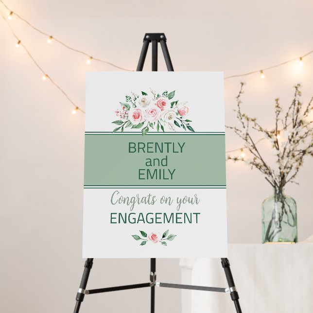 Look! Engagement party foam board sign (In Situ (Stand))