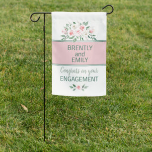 Look! Engagement party garden flag/sign Garden Fla Garden Flag