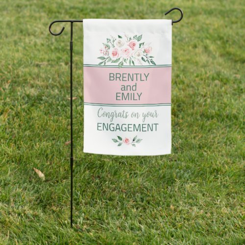 Look Engagement party garden flagsign Garden Fla Garden Flag