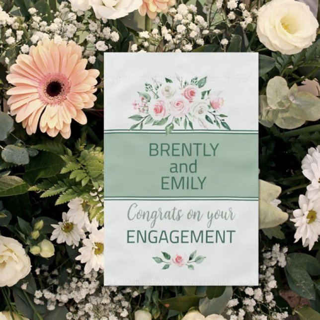 Look! Engagement party garden flag/sign Garden Flag (Creator Uploaded)