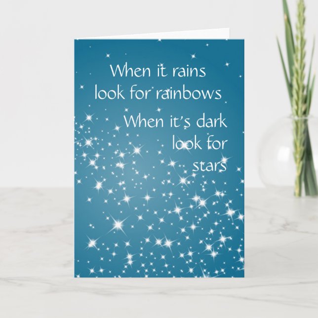 Look for Stars When Dark Inspirational Quote Card (Front)