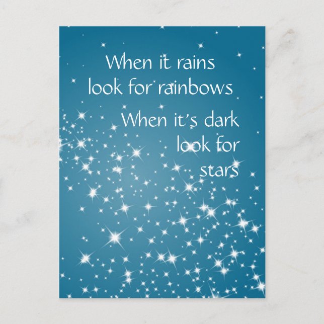 Look for Stars When Dark Inspirational Quote Postcard (Front)