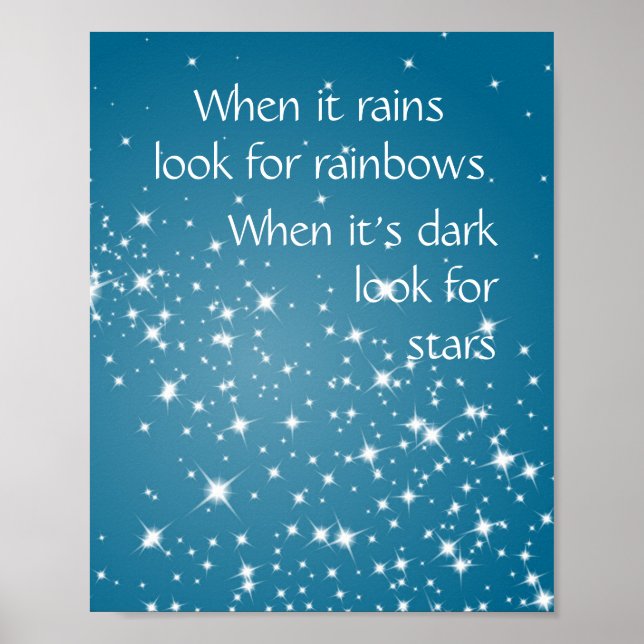Look for Stars When Dark Inspirational Quote Poster (Front)