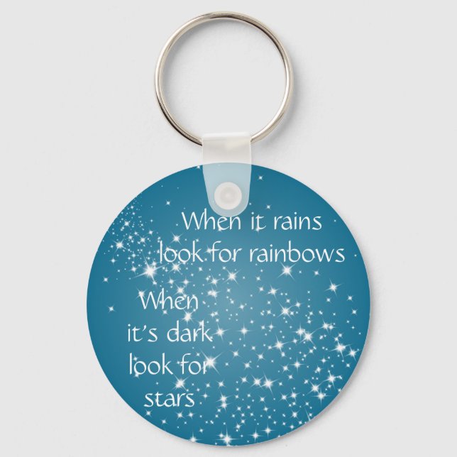 Look for Stars When Dark Quote  Inspirational Keychain (Front)